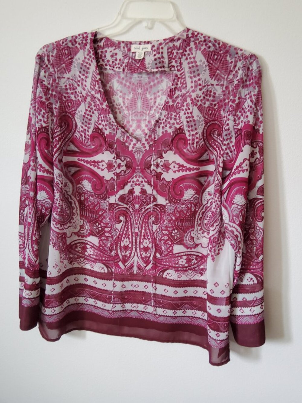 Tribal Jeans Boho chic Chiffon top size XL